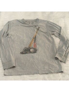 Wes & Willy 2012 Boys M Baseball Motif Long Sleeve Tee Grey